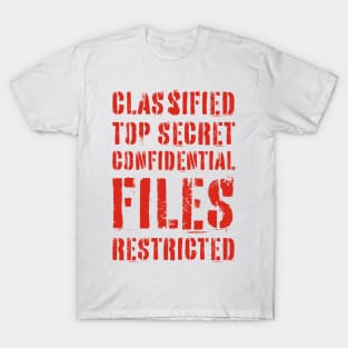 Classified Files Typography Stack (Red) T-Shirt